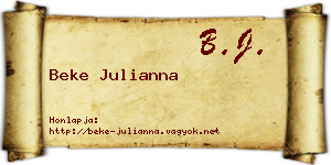 Beke Julianna névjegykártya